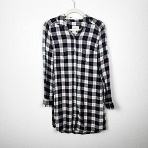 Marine Layer Popover Shirt Dress Plaid Red Blue Size Medium